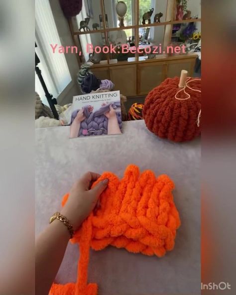 Let’s Hand knit a Pumpkin with BeCozi Chunky chenille yarn. Get yarn: Becozi.net Watch detailed video: YouTube.com/c/Becozi/videos Music: Do It... | By BeCozi | Facebook Finger Knitting Pumpkin, Finger Knit Pumpkin, Loop Yarn Pumpkin, Hand Knit Pumpkins Diy, Hand Crochet Pumpkin, Chunky Yarn Pumpkins Diy, Chunky Knit Pumpkins Diy, Chunky Hand Knit Pumpkins Diy, Hand Knit Pumpkin