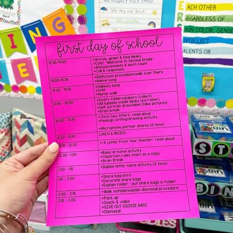 First Day Editable Schedule: First Week of School Schedules: Back To School First Day Of School Schedule, 2023 School, Classroom Schedule, Classroom Style, First Week Of School Ideas, 1st Grade Classroom, First Day Of School Activities, 5th Grade Ela, Third Grade Classroom