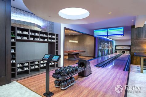 Indoor Bowling Alley, Night City Skyline, Home Bowling Alley, Southlake Texas, Led Accent Lighting, Recreation Room, H Monogram, Indoor Family, Luxury Garage