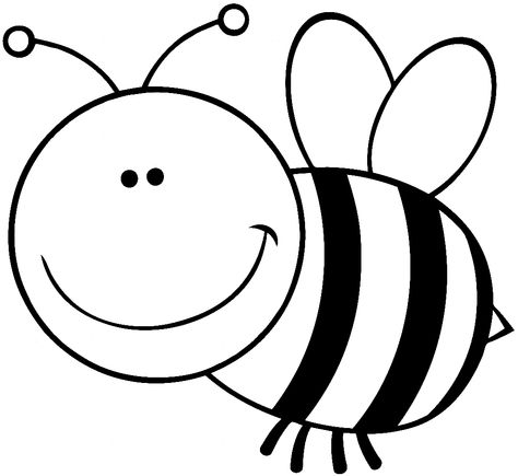 Beehive Cartoon, Bumble Bee Clipart, Honey Bee Drawing, Bee Clip Art, Bee Outline, Bee Template, Bee Sketch, Template Black And White, Bee Cartoon