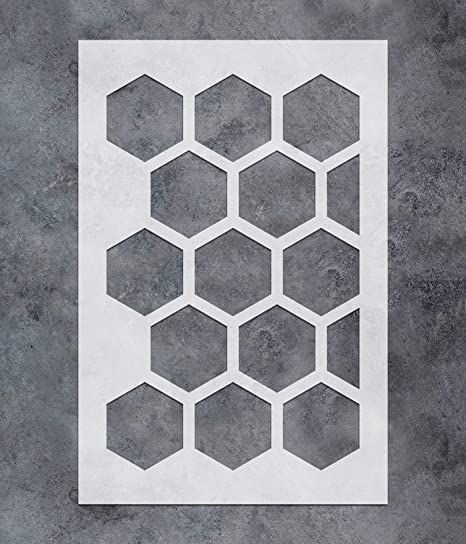 Amazon.com: GSS Designs Large Hexagon Wall Stencil (16x24Inch) - Geometric Pattern Stencils for Painting on Wood Wall Furniture - Reusable Herringbone Stencil Template for Wall Decor (SL-107) : Tools & Home Improvement Herringbone Stencil, Geometric Wall Stencil, Geometric Wall Paint, Large Wall Stencil, Hexagon Wall, Wall Stencil Patterns, Geometric Stencil, Laser Cut Stencils, Diy Furniture Decor