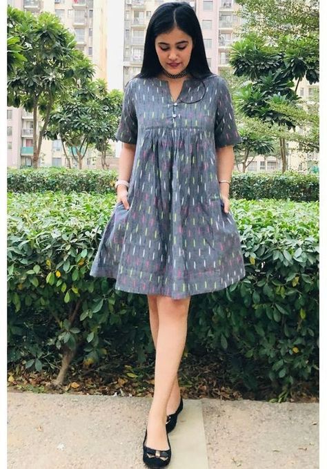 *Click on the Image to BUY latest designs of Short Waist length Kurtis* You can wear them above your Jeans Or Leggings.COD Available #ShortKurtis #shortKurti #kurtiforjeans #kurtiforleggings Dress Kurti Design, Frock For Teens, Short Kurti Designs, Short Frocks, Dress Kurti, Knee Length Dresses Casual, Ikkat Dresses, Cotton Short Dresses, Simple Frock Design