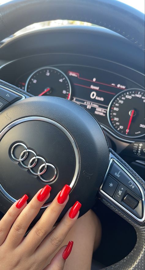 Red nails on audi steering Audi Nails, Ugg Fur Boots, Red Audi, Dream Cars Audi, Model Nails, Nail Pictures, Queen Art, Nail Photos, Driving Photography