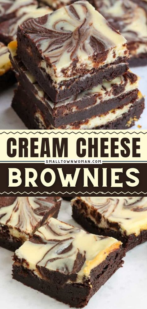 Cream Cheese Brownies, easy cream cheese brownies, chocolate dessert Easy Cream Cheese Brownies, Brownie Recipe From Scratch, Easy Brownie Recipe, Cream Cheese Swirl, Easy Brownie, Cheese Brownies, Cream Cheese Brownies, Cream Cheese Desserts, Easy Cream