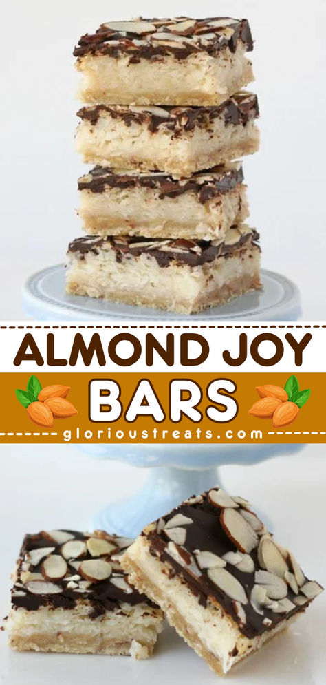 Add a delicious homemade spin on the classic candy bar with this Almond Joy Bars recipe! This rich and delicious treat makes the best summertime dessert or Labor Day party food idea. Save this pin! Crushed Almond Recipes, Almond Joy Recipe Homemade, Almond Joy Cookie Bars, Mounds Bars Recipe Almond Joy, Almond Joy Candy Recipe, Almond Bars Recipe, Almond Joy Bars Recipe, Almond Joy Candy Bars, Homemade Almond Joy