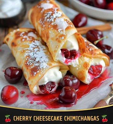 Premier Protein Shake Recipes | 🍒 Cherry Cheesecake Chimichangas Recipe 🍒 | Facebook Cherry Cheesecake Chimichangas, Premier Protein Recipes, Cheesecake Chimichangas Recipe, Cheesecake Chimichangas, Soft Flour Tortillas, Traditional Cheesecake, Biscuits And Gravy Casserole, Recipes On A Budget, Fresh Tortillas