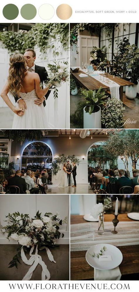 Simple Nature Wedding Theme, Simple Wedding Themes Color Schemes, Venue Color Scheme, Green Theme Wedding Venues, Elegant September Wedding, Modern Elegant Wedding Color Palettes, Southern Wedding Colors, Modern Nature Wedding, Neutral Wedding Colors With Black