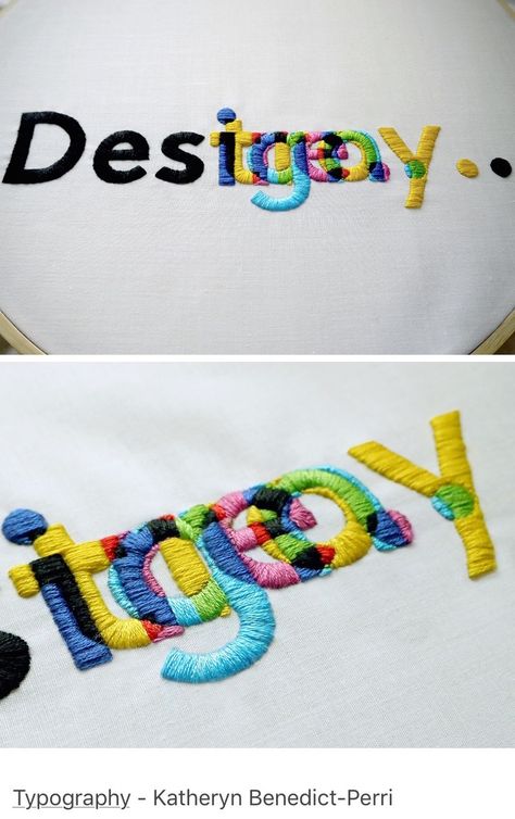 Embroidery Typography, Typography Embroidery, Logo Embroidery Design, Design Embroidery, 자수 디자인, Embroidery Inspiration, Embroidery Techniques, Apparel Design, Embroidery Art