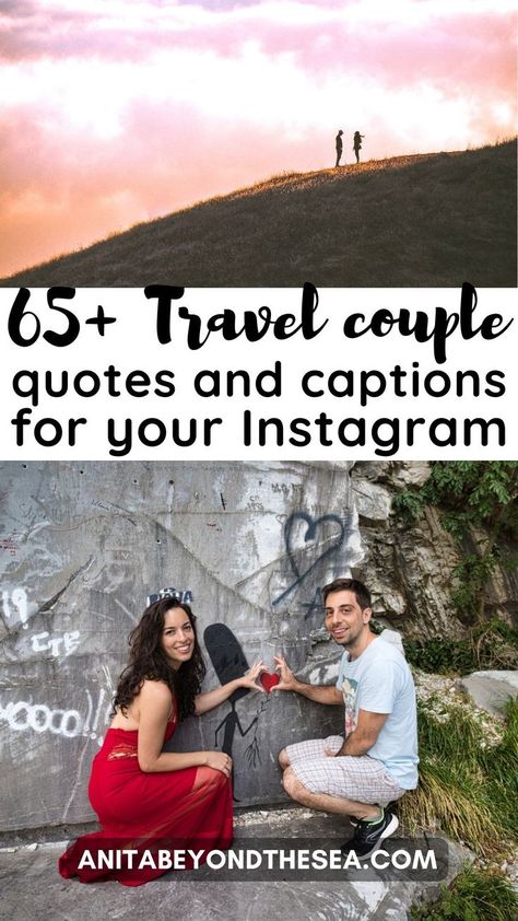 What’s better than traveling? Traveling with your sweet half! If you are looking for the perfect travel couple quotes for you Instagram captions you are in the right place. You will never publish a caption-less post with these romantic quotes. They are also perfect for every occasion. It could be for you honeymoon or for travel nomads. And why not steal one of them for your wedding vows? You have the choice! Instagram Captions Travel, Couple Instagram Captions, Couple Travel Quotes, Honeymoon Quotes, Captions For Couples, Quotes For You, Romantic Travel Quotes, Travel Captions, Caption For Yourself