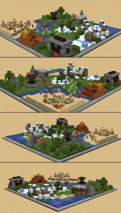 Mini Biomes Minecraft, Mini Minecraft Builds, Minecraft Cave Entrance, Minecraft Mini Builds, Minecraft World, Minecraft Structures, Bangunan Minecraft, Easy Minecraft Houses, Minecraft Medieval