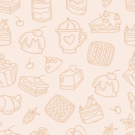 Hand Doodles, Waffle Cake, Pattern Illustration, Premium Vector, Seamless Pattern, Seamless Patterns, Graphic Resources, Waffles, Vector Images