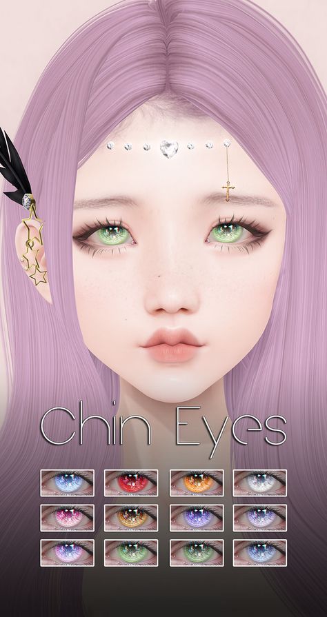 Chin Sims 4 Cc, Sims 4 Heart Eyes, Sims 4 Cc Asian Eyes, Sim4 Makeup, Sims4 Cc Eyes, Sims 4 Eye Cc, Sims4 Eyes, Sims Face, Sims 4 Stories