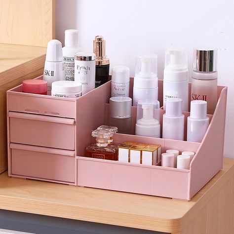 Bathroom Storage Boxes, Makeup Dressing Table, House Organisation, Beauty Organization, Makeup Brush Storage, Make Up Organiser, Makeup Room, Container Organization, Drawer Organisers