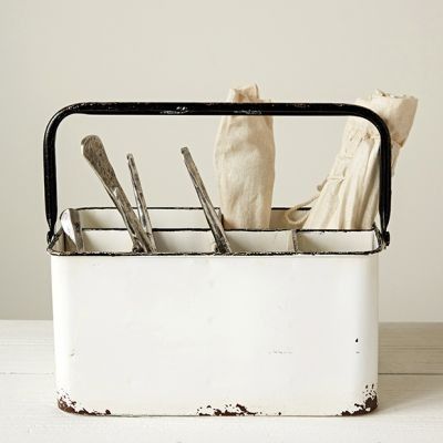 RECIPES OF THE SOUTH | Shop Sales Events Antique Farmhouse Painted Fox Home, Metal Caddy, Flatware Caddy, Storage Caddy, Unique Farmhouse, Vintage Farmhouse Decor, Antique Kitchen, Creative Co Op, Chic Kitchen