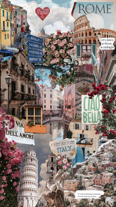 Bella Italia ❤️ #italytravel #travel #Italy #beautiful #positano #rome #ciaobella #italyboard #italyaestethic Italy Aesthetic At Night, Rome Italy Aesthetic Wallpaper, Italy Lockscreen, Italy Aesthetic Collage, Rome Wallpapers, Europa Aesthetic, Italia Wallpaper, Italy Rome Aesthetic, Italy Collage