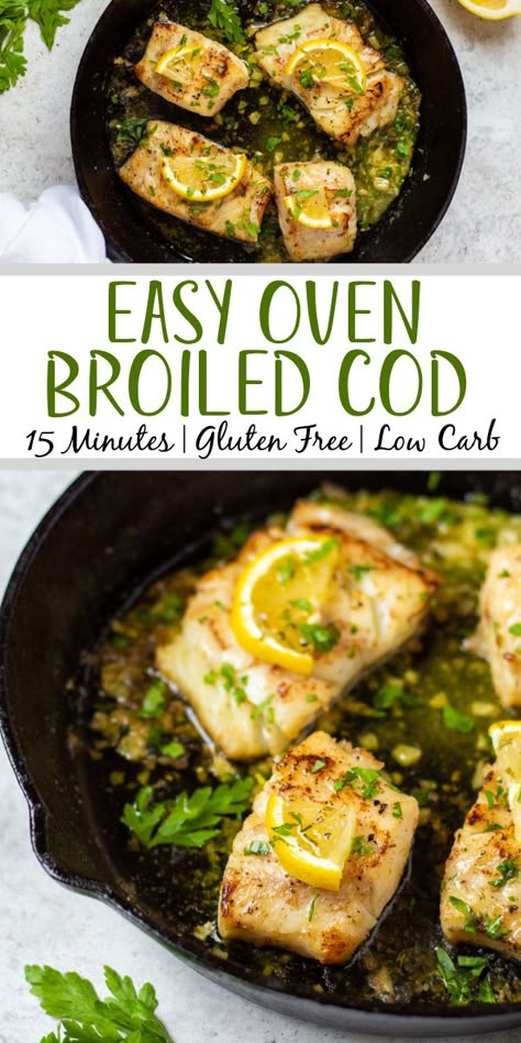 Cod Fish Recipes Oven, Cod Recipes Oven, Fish Recipes Dairy Free, Alaskan Cod Recipe, Broiled Cod, Cod Loin Recipes, Broiled Fish Recipes, Gluten Free Fish Recipes, How To Cook Cod