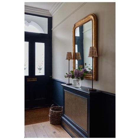 Laura Stephens on Instagram: "Sometimes simple and elegant solutions for hallways are best…. 📷 @snookphotograph" End Of Hallway Decor, End Of Hallway, Mirror Victorian, Large Family Home, Hallway Mirror, Hall Lighting, Victorian Terrace, Entrance Hall, Entrance Hallway