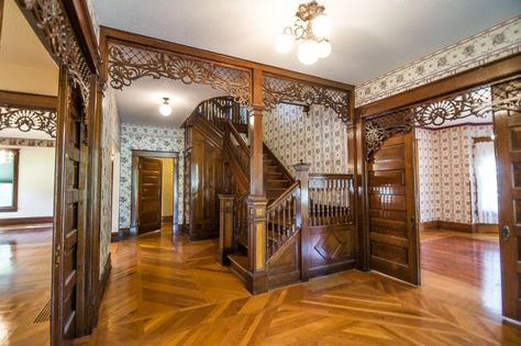 Victorian Home Interior, Victorian Interiors, Refinishing Hardwood Floors, Yellow Houses, Old House Dreams, Historic Home, Explore The World, Queen Anne, Historic Homes