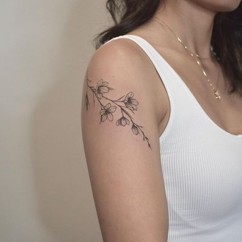 Studio Ghibli Flower Tattoo, Sampaguita Flower Tattoo Philippines, Sampaguita Flower Tattoo, Philippines Tattoo, San Diego Tattoo, Studio Ghibli Tattoo, La Tattoo, Flower Tattoo Shoulder, Line Work Tattoo