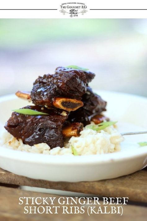 Quite possibly the best short rib recipe everrrrrrr. #thegourmetrd #shortribsrecipe #kalbi #koreanrecipe Best Short Ribs Recipe, Best Short Ribs, Ginger Beef Recipe, Best Short Rib Recipe, Healthy Dinner Choices, Ginger Beef, Short Ribs Recipe, Over Easy Eggs, Ginger Sauce