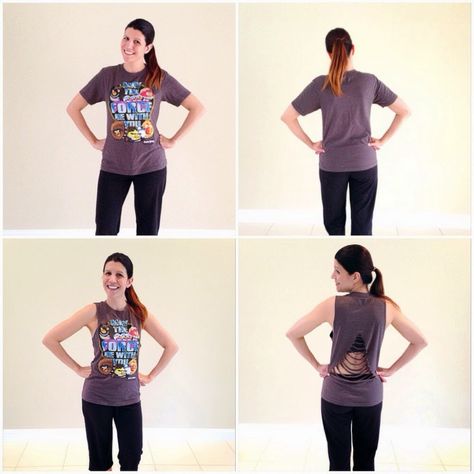 Diy Workout Tank, Diy Workout Shirt, Shirt Crafts, Diy Workout, Diy Tank, Diy T Shirt, Batman Shirt, Bird Shirt, Tshirt Crafts