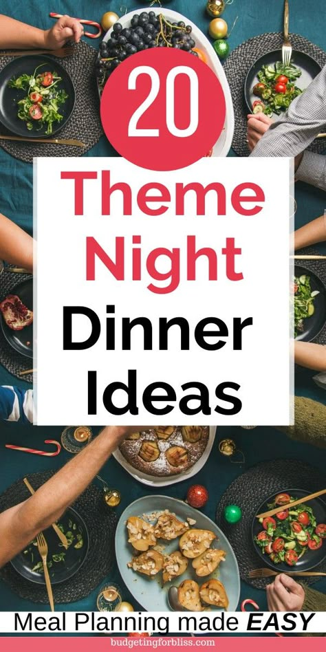 Dinner Ideas For A Dinner Party, Easy Friends Dinner Ideas, Dinner For Ladies Group, Family Cooking Night Ideas, Nightly Dinner Themes, Dinner Theme Night Ideas, Fun Dinner Night Ideas, Dinner Group Ideas Friends, Supper Theme Nights