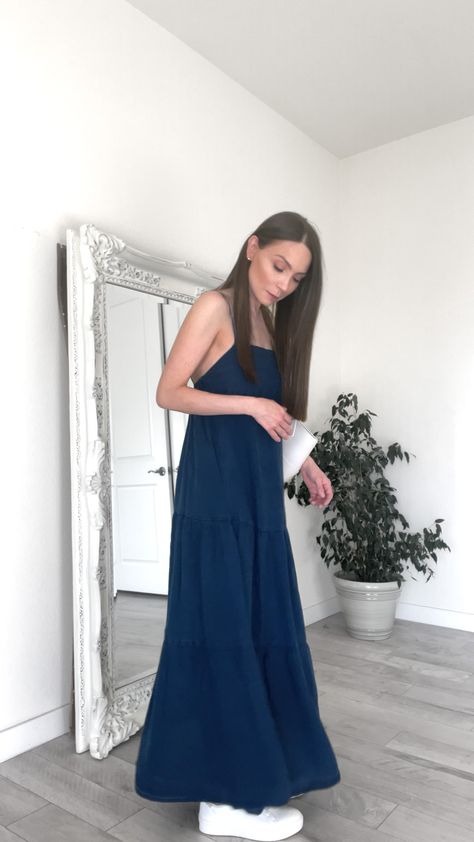 Navy blue maxi dress with sneakers for a cute mom and kids date 💙

Blue dress, maxi dress, summer dress, dress with sneakers outfit, summer outfit, casual outfit, casual outfit dress, casual dress outfit Navy Blue Dress Outfit Casual, Blue Dress Outfit Casual, Silk Dress Outfit Casual, Maxi Dress With Sneakers, Dress With Sneakers Outfit, Blue Maxi Dress Outfit, Spring Mom Outfits, Navy Blue Dress Outfit, Maxi Dress Outfit Casual