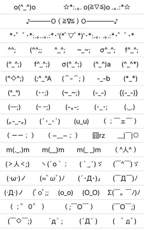 Typed Emojis, Funny Text Art, Emoticons Text, Keyboard Symbols, Cool Text Symbols, Emoji Texts, Cute Text Symbols, Materi Bahasa Jepang, Emoji Combinations