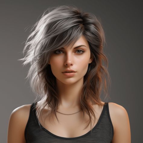 75 Trending Shag Haircut Ideas for This Year Shag Hairstyle Without Bangs, Shag Hairstyles With Side Part, Long Shag Side Part, Long Messy Shag Hairstyles, Grunge Shag Haircut, Long Curly Shag Haircut Without Bangs, Shattered Shag Haircut, Wolfette Haircut, Modern Shag With Bangs