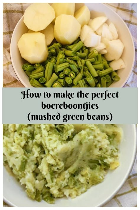 A dish of mashed green beans. Perfect with a roast dinner. Try them today with lashings of butter and black pepper. #homemade #foodleclub #vegetables #boereboontjies Mashed Green Beans, South African Salad Recipes, Fruit Sides, Witch Recipes, South African Dishes, Beans Beans, Beans Recipes, Roast Lamb, Sunday Lunches