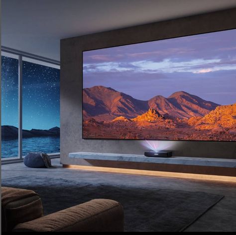 Huge Tv, Cool Room Designs, Luxury Houses Mansions, Home Cinema Room, Big Tv, Large Tv, Living Room Ceiling, Cinema Room, Home Cinemas