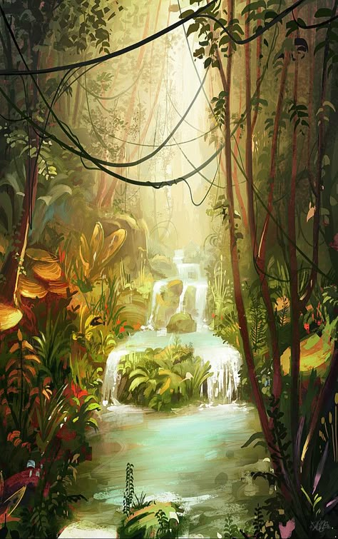 Enviroment Art, Forest Illustration, Landscape Drawings, Fantasy Art Landscapes, Fantasy Concept Art, Landscape Illustration, 판타지 아트, Environment Concept Art, Character Ideas