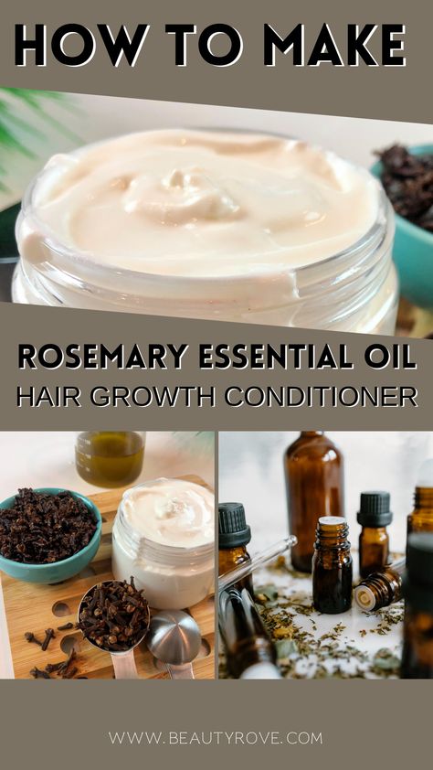 ROSE MARY ESSENTIAL FOR FOR HAIR Conditioner Recipe Homemade, Homemade Conditioner For Curly Hair, How To Make Conditioner At Home, Diy Conditioner For Curly Hair, Diy Natural Conditioner, Homemade Conditioner Recipes, Diy Clove Oil, Diy Hair Conditioner Recipes, Diy Conditioner Bar