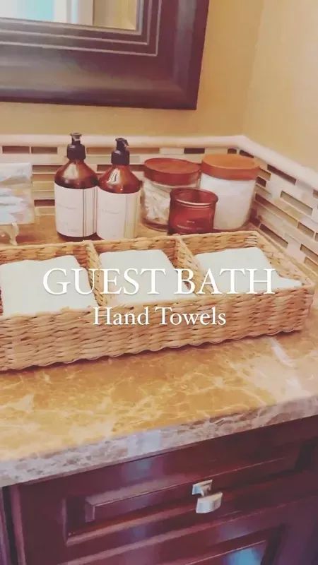 Disposable Hand Towels Bathroom, Powder Room Hand Towels, Guest Bathroom Hand Towel Ideas, Towel Basket Bathroom, Bathroom Hand Towel Ideas, Target Bathroom, Mini Laundry, Bathroom Organization Ideas, Towel Basket