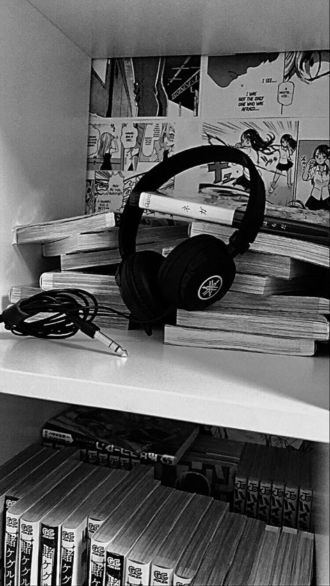 A Book, Headphones, Comics, Black And White, Books, White, Black