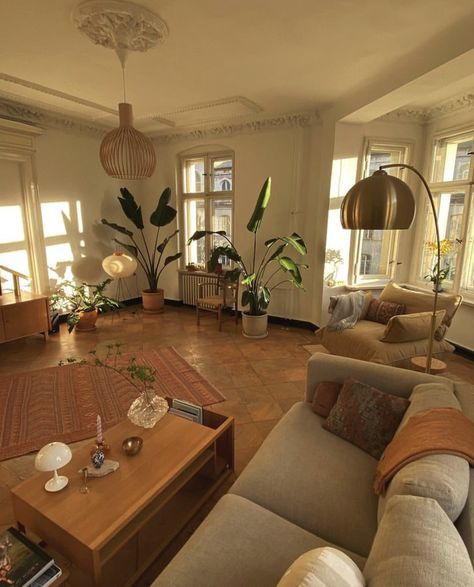 Cozy Home Aesthetic Apartment, Warm Toned House Decor, Turkish Living Room Traditional, Nice Apartments Aesthetic, Living Room Aestethic, French Inspired Living Room Decor, Earthy Appartement, Earthy Tone Apartment, Cozy Flat Aesthetic