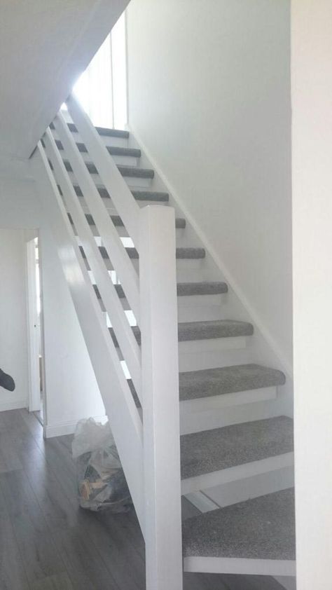 Open Plan Stairs, Open Stairs In Living Room, Open Staircase Ideas, Loft Conversion Bedroom, Open Stairs, Hall Flooring, Stairs In Living Room, Loft Stairs, Open Staircase