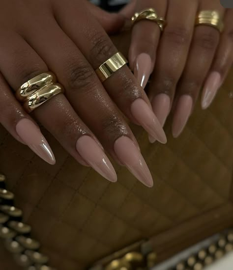 Almond Nails August 2024, Nude Nail Inspiration, Neutral Almond Nails, Nail Glow, Tan Nails, Natural Acrylic, Natural Acrylic Nails, Nail Salon Design, Sassy Nails