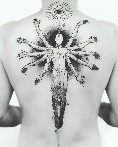 Beautiful Back Tattoos, Gotik Tattoo, Chakra Tattoo, Tattoos Mandala, Buddha Tattoo, Full Back Tattoos, Back Tattoos For Guys, Tattoos Skull, Gothic Tattoo