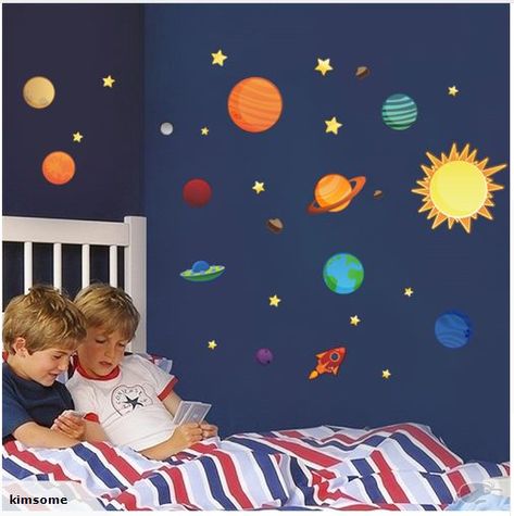 Kids Space home wall decal | Trade Me Solar System Wall Decal, Tata Surya, Space Decals, Space Wall Decals, Diy Wall Stickers, Nursery Wall Stickers, Removable Wall Stickers, Cartoon Wall, Kids Wall Decals