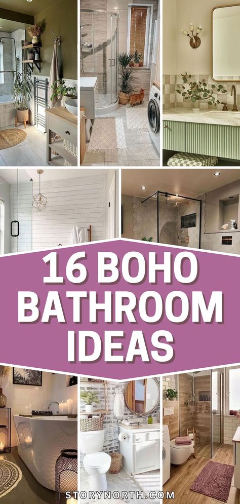 Save this pin for bohemian bathroom inspiration that combines chic style and cozy vibes. Elevate your home decor with these trendy ideas! #BohoBathroom #HomeDecorInspo #ChicAesthetic Cozy Boho Bathroom Ideas, Blue Boho Bathroom Ideas, Boho Half Bathroom Ideas, Small Bathroom Decor Bohemian, Soaker Tub Decor Ideas, Soaker Tub Decor, Bathroom Aesthetic Boho, Cosy Bathroom Ideas, Spare Bathroom Ideas