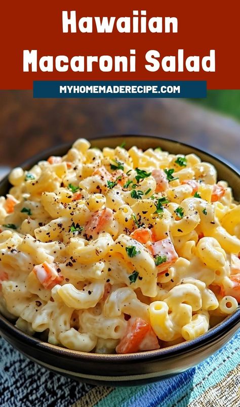 Hawaiian Pasta Salad, Hawaiian Mac Salad, Hawaiian Macaroni Salad, Hawaiian Dishes, Mac Salad, Easy Pasta Salad, Grilled Pineapple, Macaroni Salad, Grilled Meat