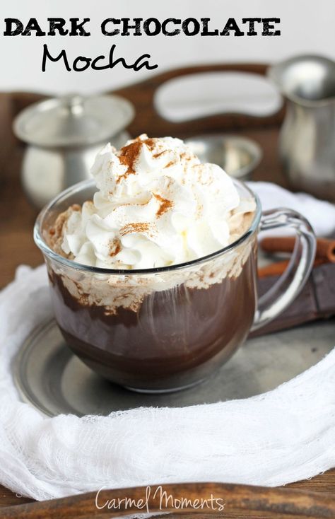 Dark Chocolate Mocha Dark Chocolate Mocha, Mocha Recipe, Mocha Chocolate, Chocolate Mocha, Butter Icing, Hot Chocolate Recipes, Pumpkin Cookies, Coffee Creamer, Chocolate Coffee