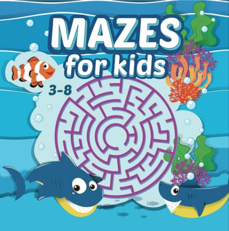 What you will find inside the book:
Coloring Pages
Lots of educational and entertaining puzzles
Review lines
Review shapes and color

Get your copy today! Amazing Maze, Maze Activity, Maze Book, Ocean Drawing, Alphabet Activity, Book Cover Page, Mazes For Kids, Maze Puzzles, Books For Kids