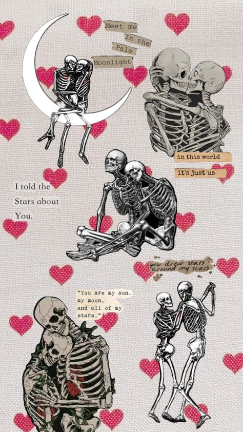 Skeleton love ❤ Loving Skeletons, Skeleton Love Wallpaper, Skeletons In Love Wallpaper, Lover Skeleton, Romantic Skeletons, Lovers Skeleton, Skeleton Love, Love Wallpaper, Skeleton