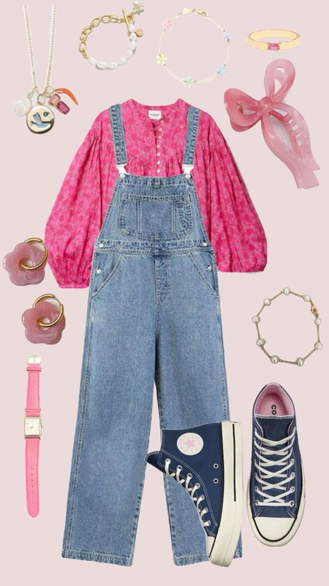 Bright Outfit Ideas For Women, Summer Color Pallet Outfits, Basic Outfits Colorful, Funky Art Teacher Outfits, Happy Outfits Aesthetic, Craftcore Outfit, Funky Outfits Summer, Simple Colorful Outfits, Cute Outfits Colorful