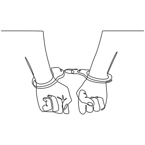 Handcuffs Drawing, Continuous Line Drawing, Continuous Line, Book Ideas, Line Drawing, Jdm, Premium Vector, Golden Retriever, Print On Demand