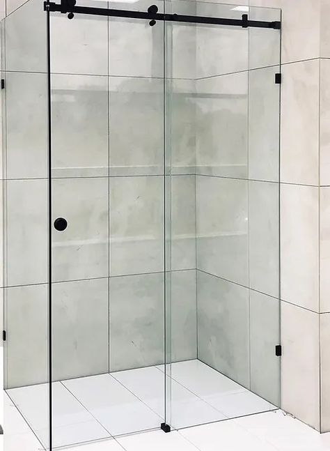 Frameless Sliding Shower Screens Melbourne | Flexi Showers Campbellfield Sliding Shower Doors Frameless, Barn Door Shower, Sliding Door Shower, Frameless Shower Screen, Sliding Shower Screens, Frameless Sliding Doors, Drawing Lines, Shower Screens, Frameless Sliding Shower Doors