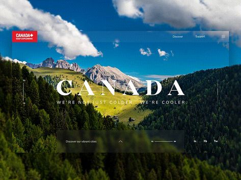 Travel Animation, Landing Page Animation, Travel Landing Page, Canada Tourism, Ux Kits, Best Ui Design, Ui Design Trends, Travel Facts, Ui Design Inspiration