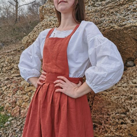 Linen apron dress